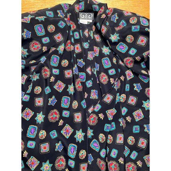 Geometric Print Long Sleeve Blouse Women’s - Picture 4 of 5